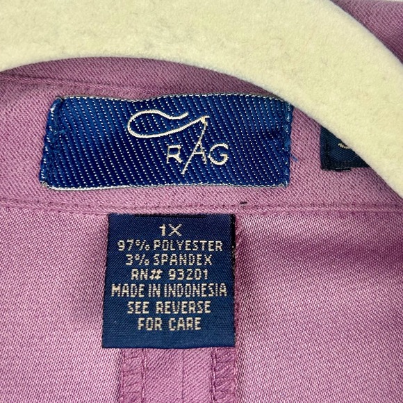 RAG Women XL Purple Button Down Long Sleeve Stretch Suede Shirt Y2K 90s Vintage - Picture 6 of 7